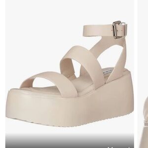 Steve Madden‎ Bay platform Strappy sandal natural cream NEW 9.5